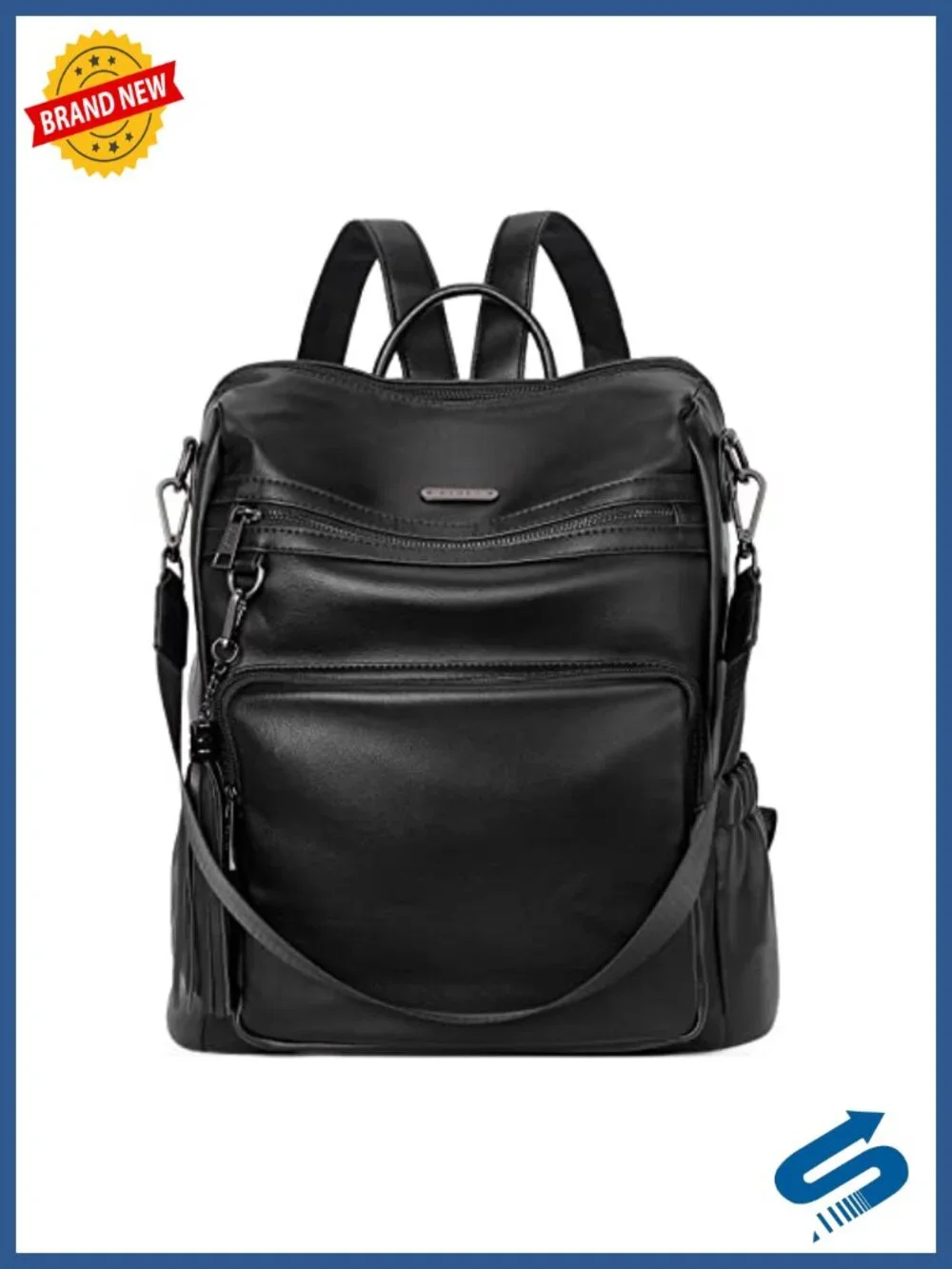 PU Leather Convertible Backpack Purse for Women Large Travel Work Bag